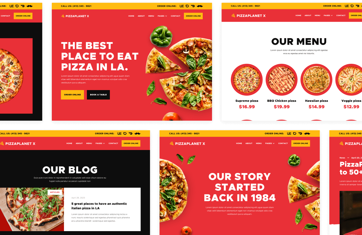 Buy Now On Webflow - Pizzaplanet X Webflow Template