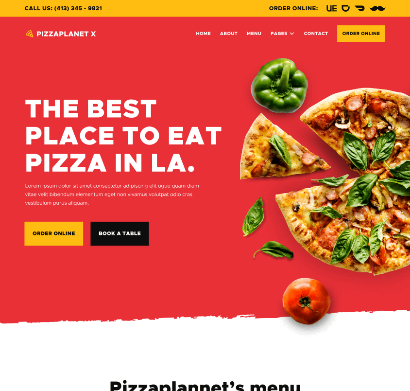 Hero Image Strip - Pizzaplanet X Webflow Template