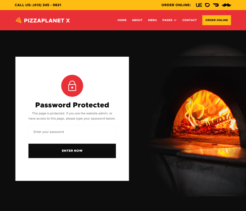 Password Protected - Pizzaplanet X Webflow Template