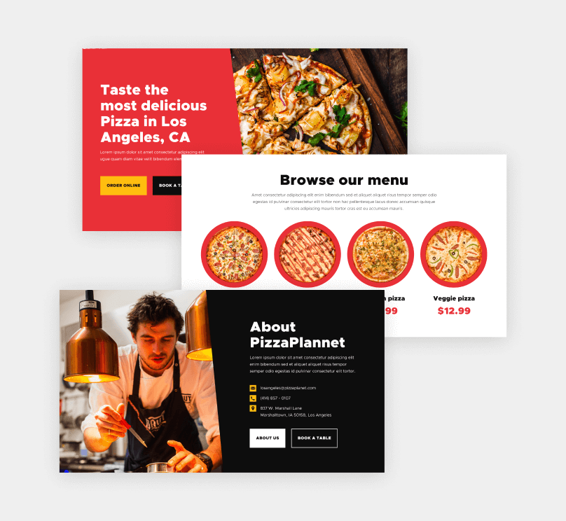 30+ Sections - Pizzaplanet X Webflow Template