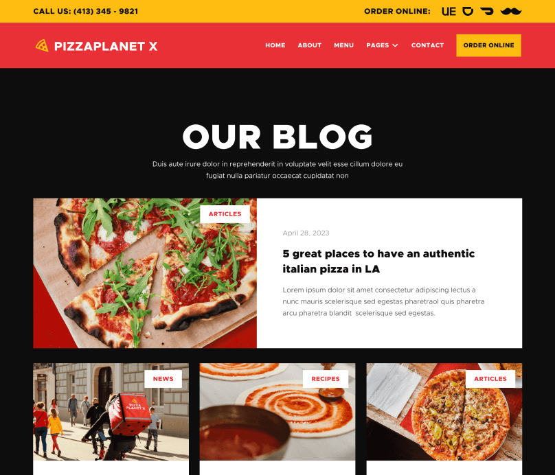 Blog - Pizzaplanet X Webflow Template