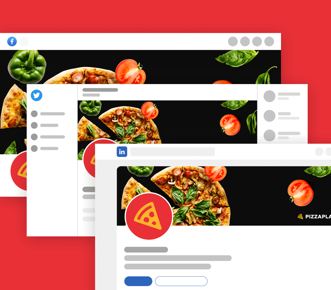 Social Media Assets - Pizzaplanet X Webflow Template