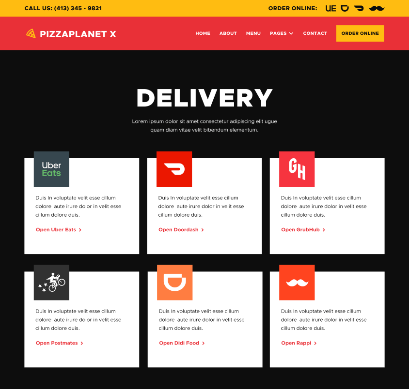 Hero Image Strip - Pizzaplanet X Webflow Template