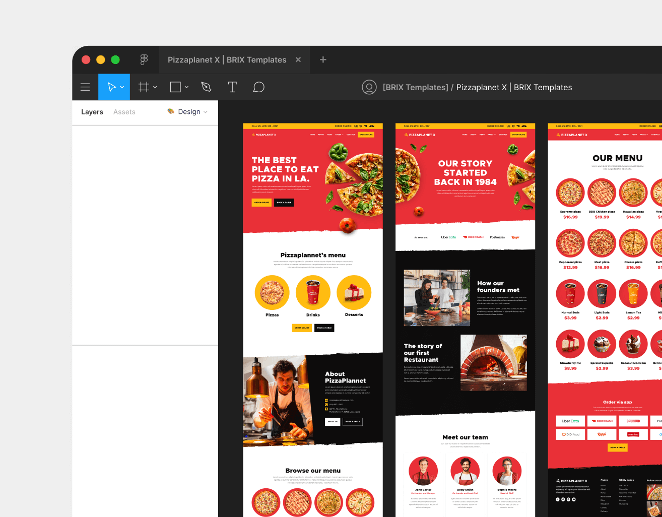 Figma File Included - Pizzaplanet X Webflow Template