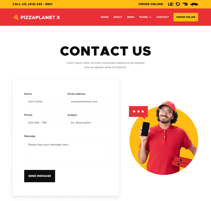 Hero Image Strip - Pizzaplanet X Webflow Template