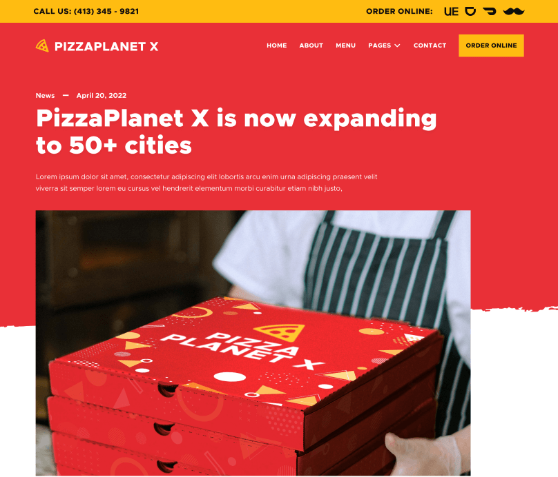 Blog Post - Pizzaplanet X Webflow Template