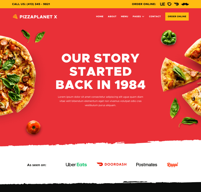 Hero Image Strip - Pizzaplanet X Webflow Template